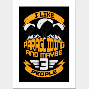 Funny Paragliding Paraglider Gift Posters and Art